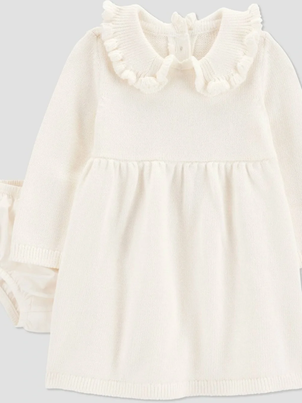 Carter's Just One Yo Baby Girls' 2pc Ruffle Sweater Dress - Ivory 9M